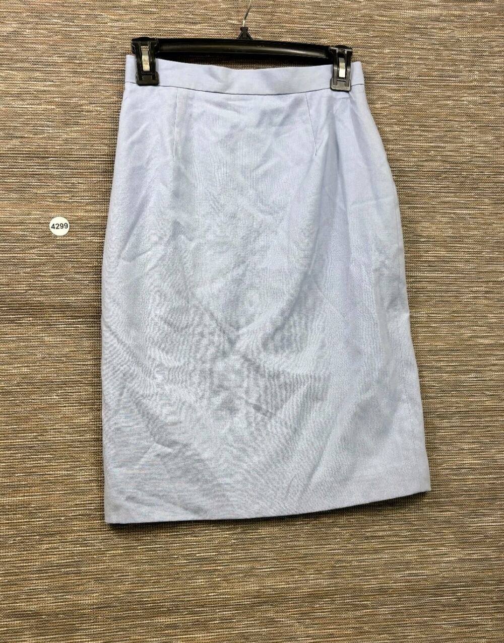Brooks Brothers 100% Wool Light Blue Pencil Skirt Womens Size 2 Knee Length